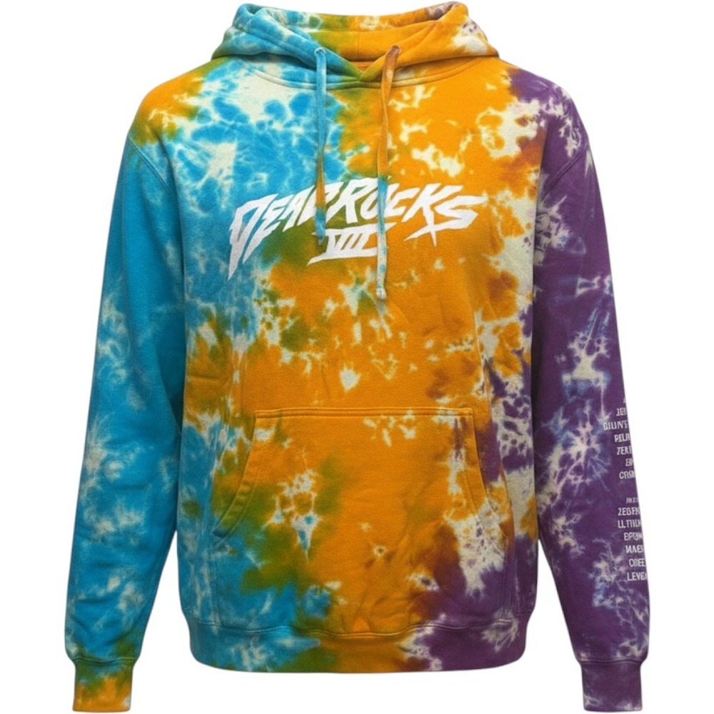 Zeds Dead Deadrocks VII First Show Back Tie-Dye Hoodie Men's Medium Tour Merch